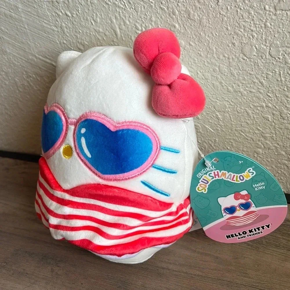 🦖🩷6.5” Squishmallow Sanrio Hello Kitty and Friends. Bathing Suit Summer